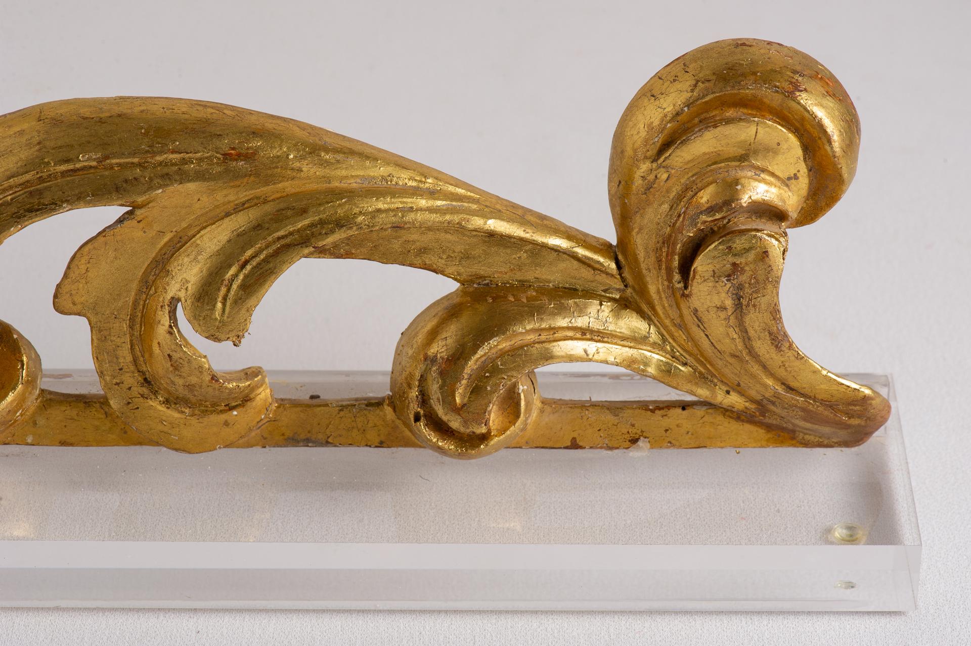 Gilt Antique Italian Frieze in Gilded Wood For Sale