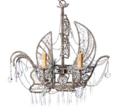Antique Italian galleon chandelier, ship