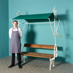 Antique Italian Garden Bench with Canopy