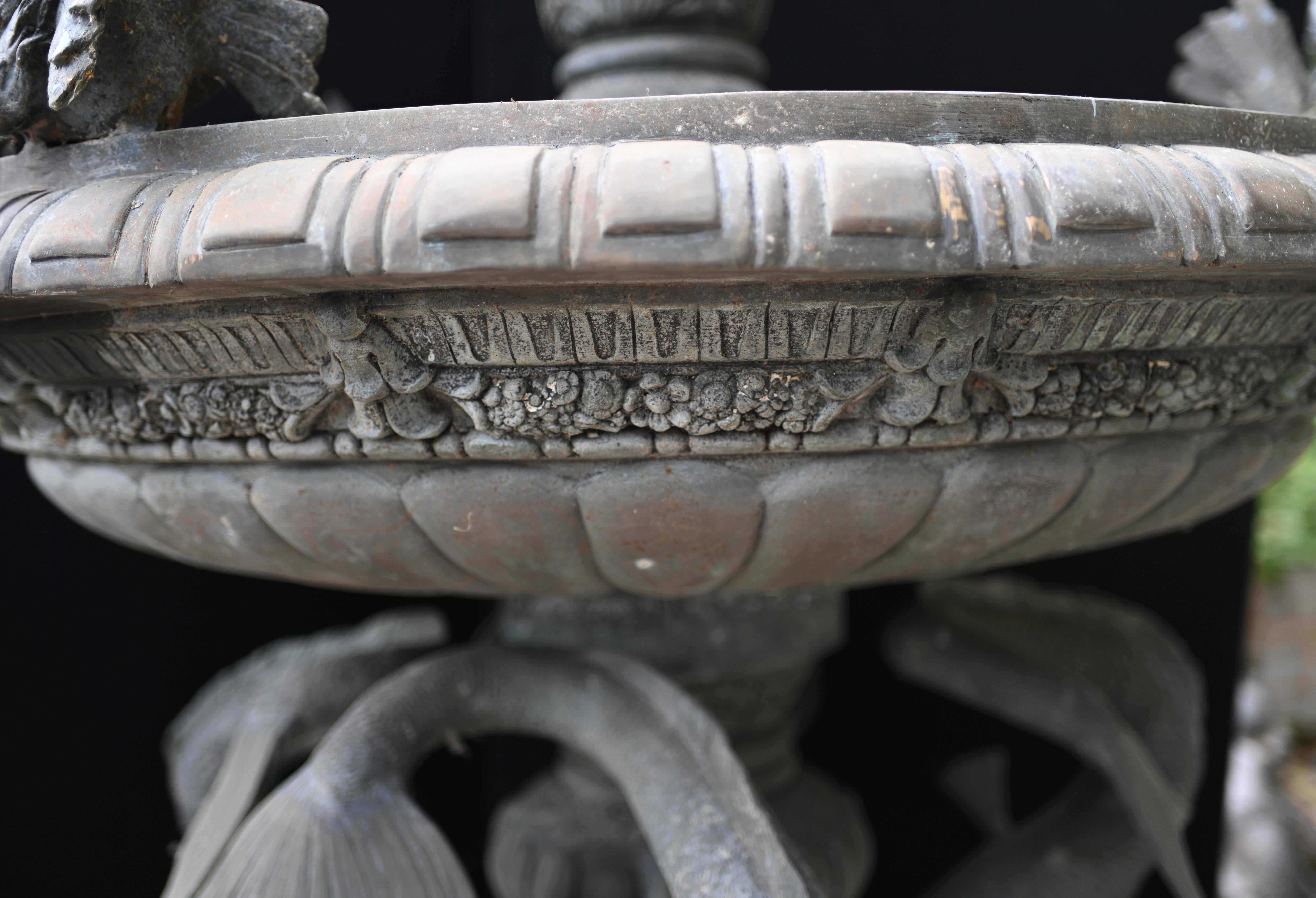 Antique Italian Garden Fountain Classical Serpent Water Feature 11