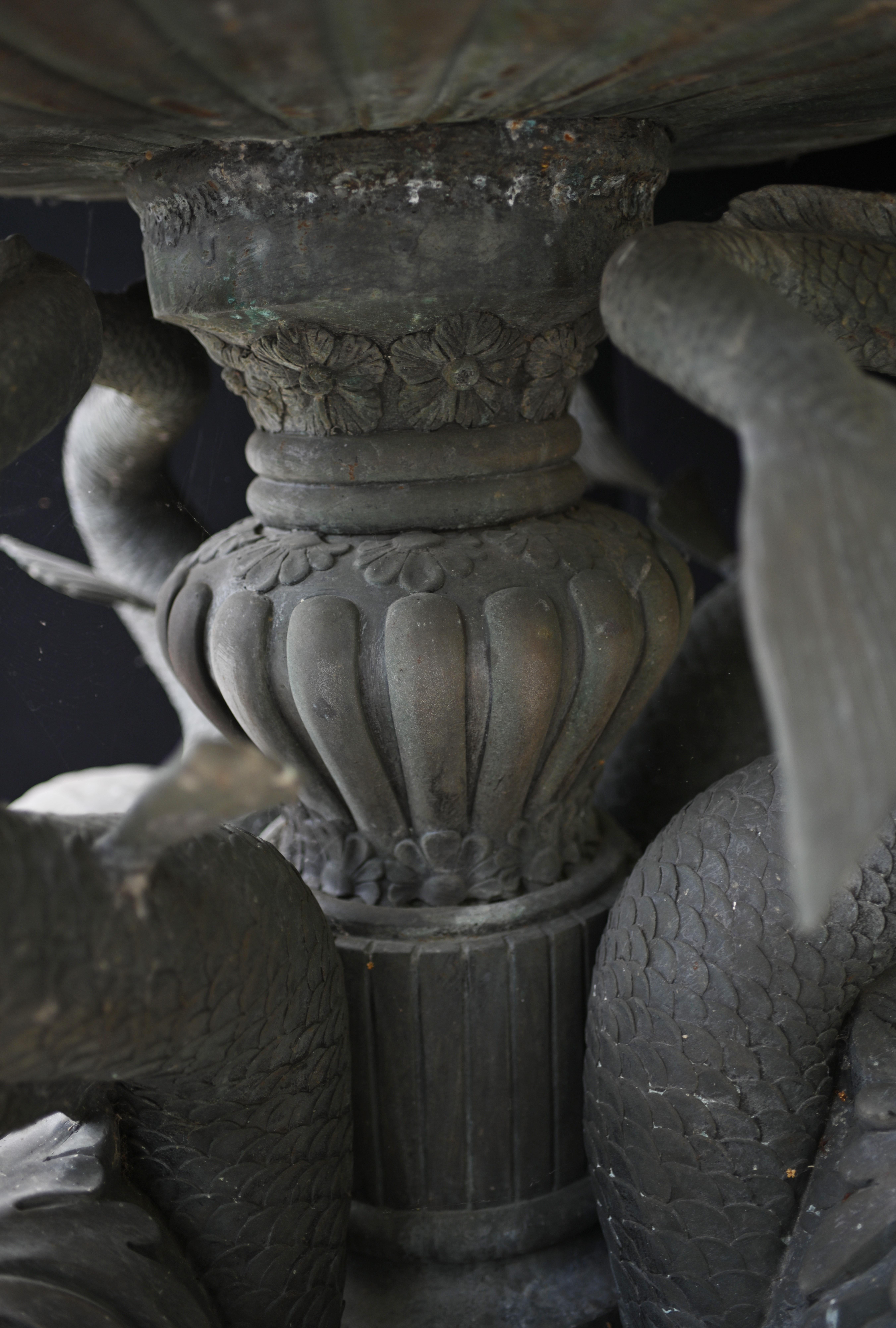 Antique Italian Garden Fountain Classical Serpent Water Feature 12