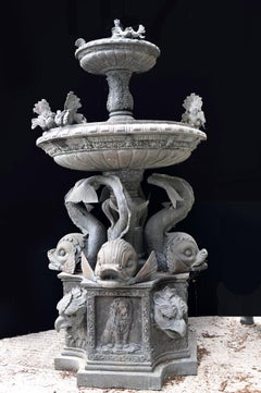 Antique Italian Garden Fountain Classical Serpent Water Feature