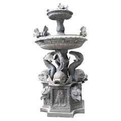 Antique Italian Garden Fountain Classical Serpent Water Feature