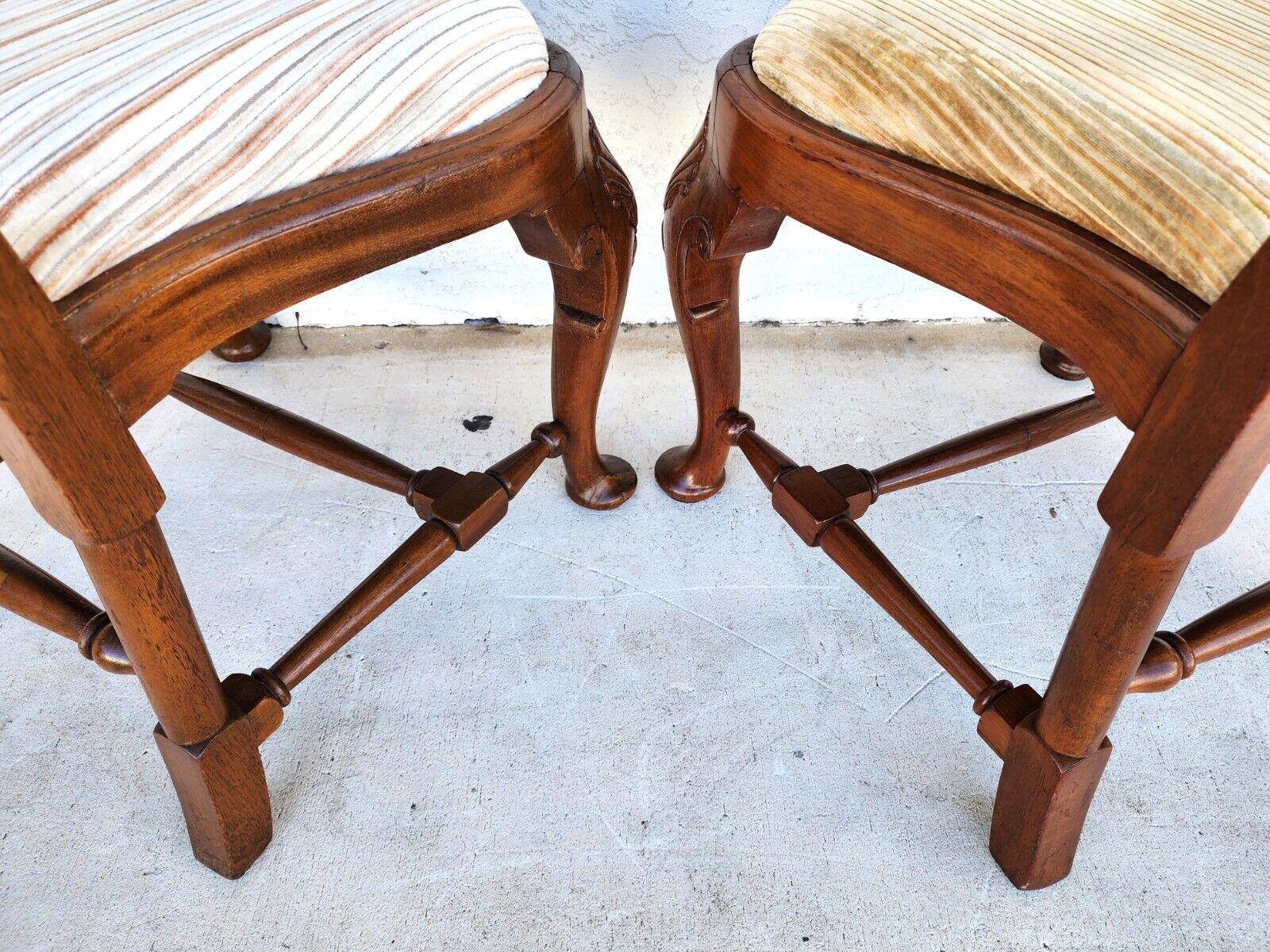Antique Italian Georgian Dining Chairs Shell Walnut Set of 5 For Sale 7