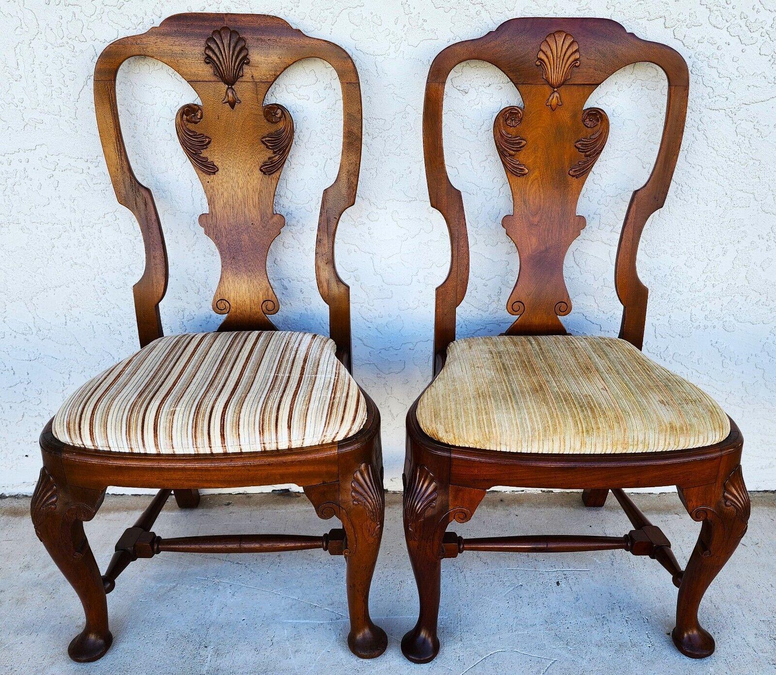 Antique Italian Georgian Dining Chairs Shell Walnut Set of 5 For Sale 3