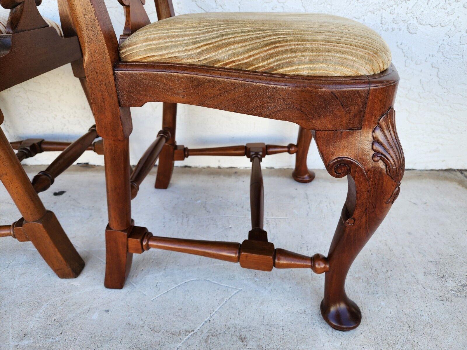 Antique Italian Georgian Dining Chairs Shell Walnut Set of 5 For Sale 5