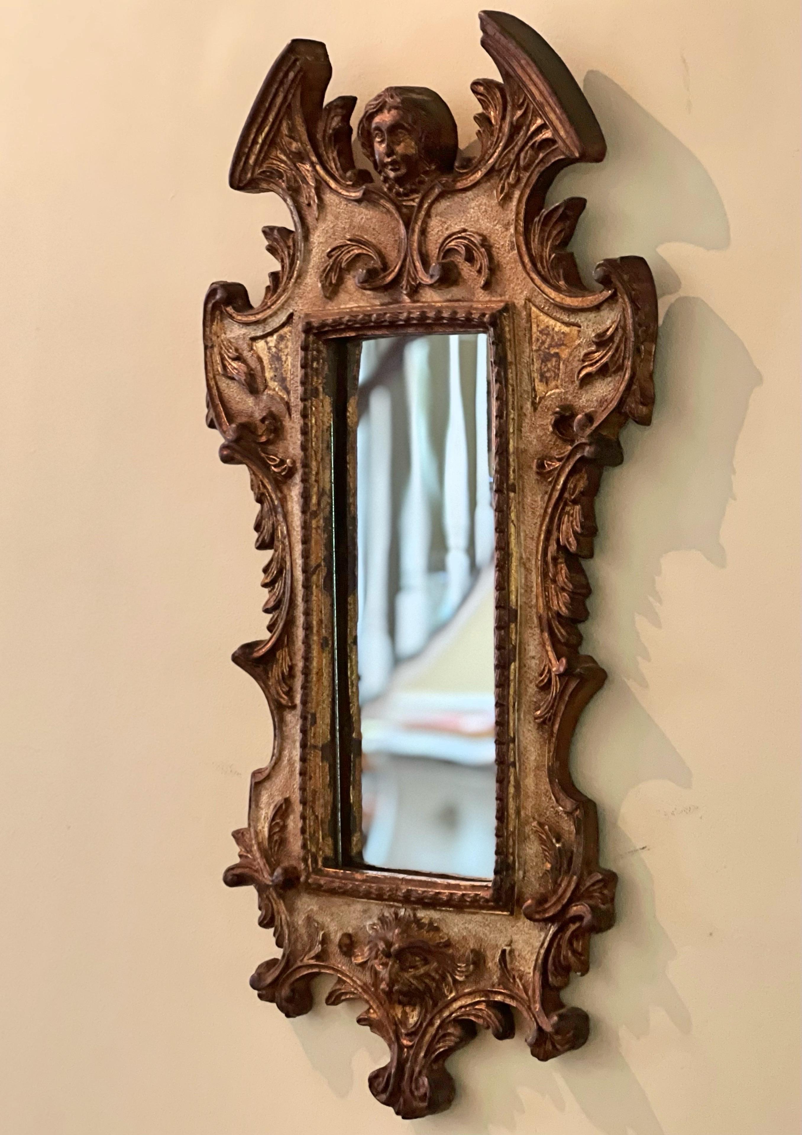 Antique Italian Gilded Mirror, Italy, 1890's In Good Condition In Doylestown, PA