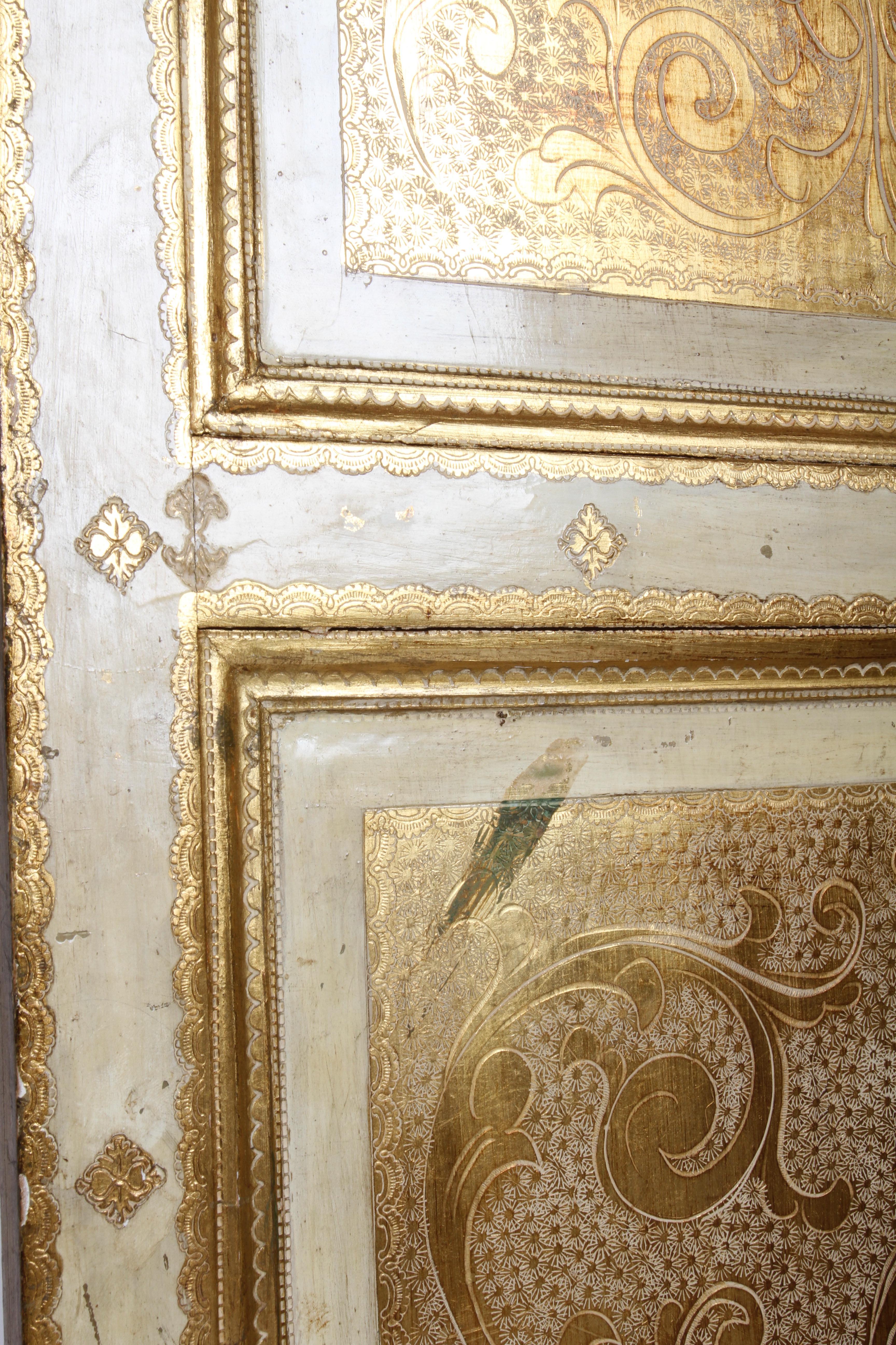 Antique Italian Gilt Florentine Four Panel Folding Screen or Room Divider 5
