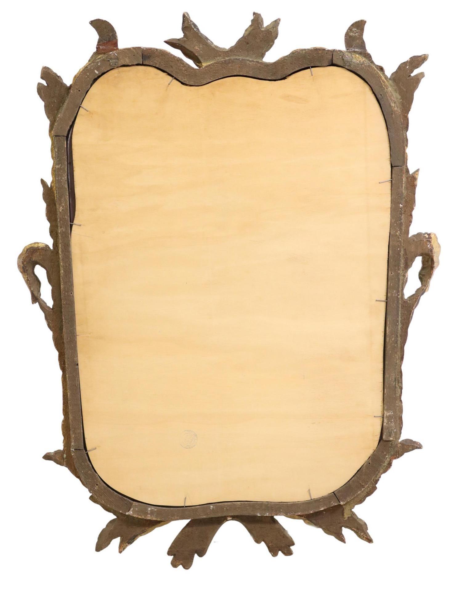 20th Century Antique Italian Gilt Foliate Carved Wood Wall Mirror