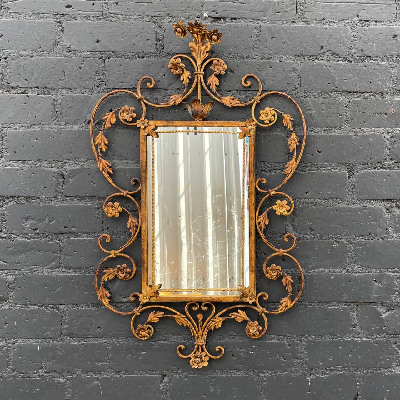 Antique Italian Gilt-Iron Rococo Style Mirror

Country: Italy
Materials: Gilt Iron, Original Mirror
Condition: Original Condition
Style: Italian Antique
Year: 1940s

$1,100

Dimensions 
39”H x 24”W x 5”D.