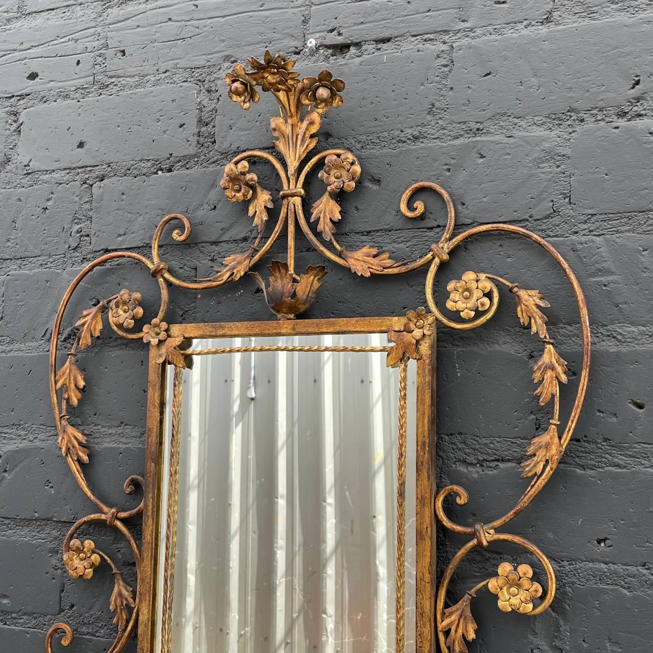 Antique Italian Gilt-Iron Rococo Style Mirror In Good Condition For Sale In Los Angeles, CA