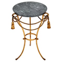 Antique Italian Gilt Metal & Marble Side Table