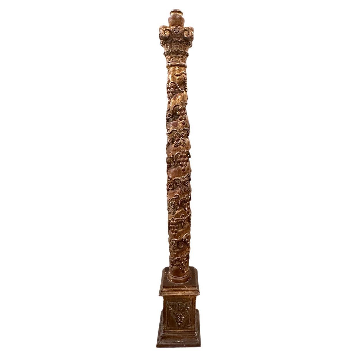 Antique Italian Gilt Wood Floor Lamp