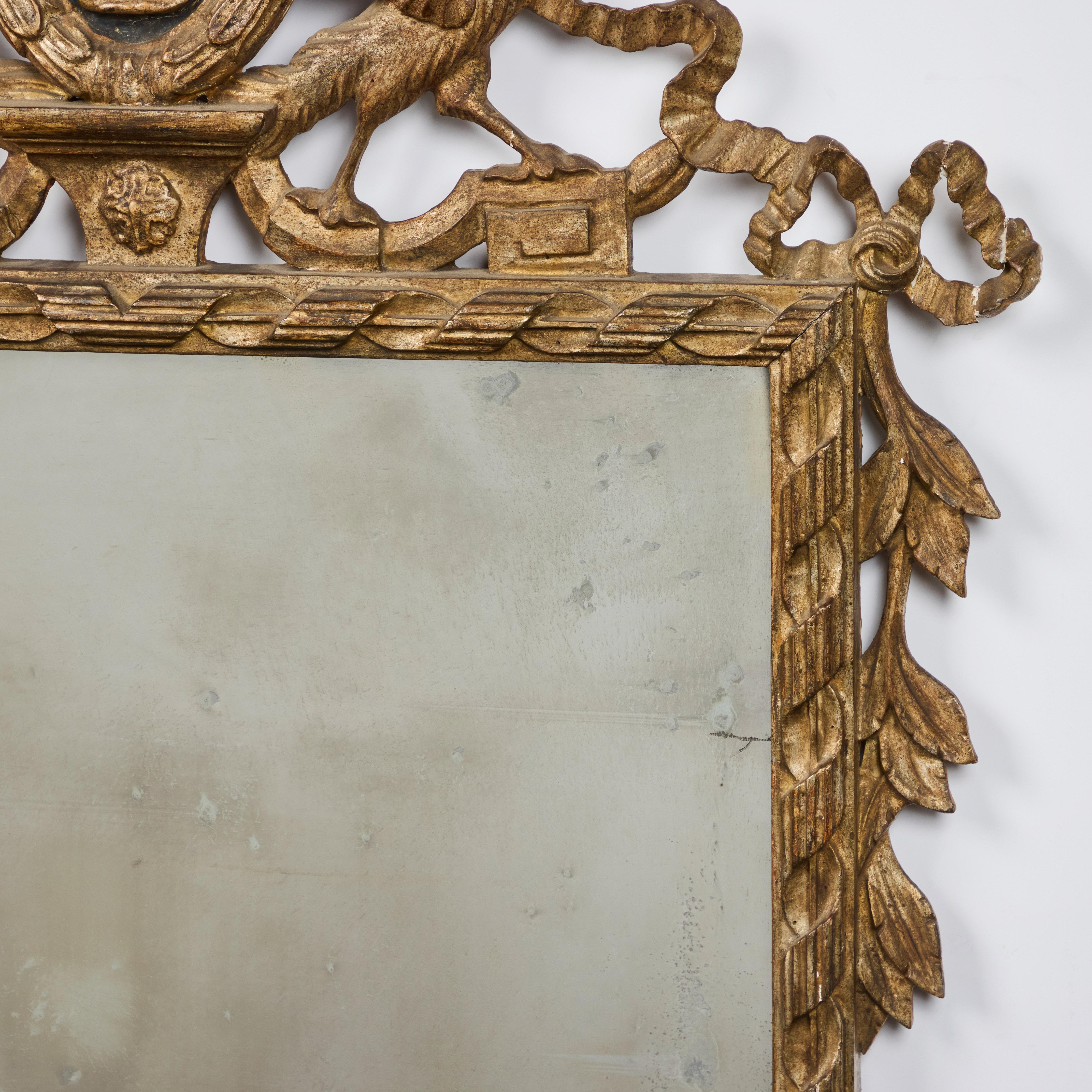 Antique Italian Gilt-wood Mirro For Sale 1