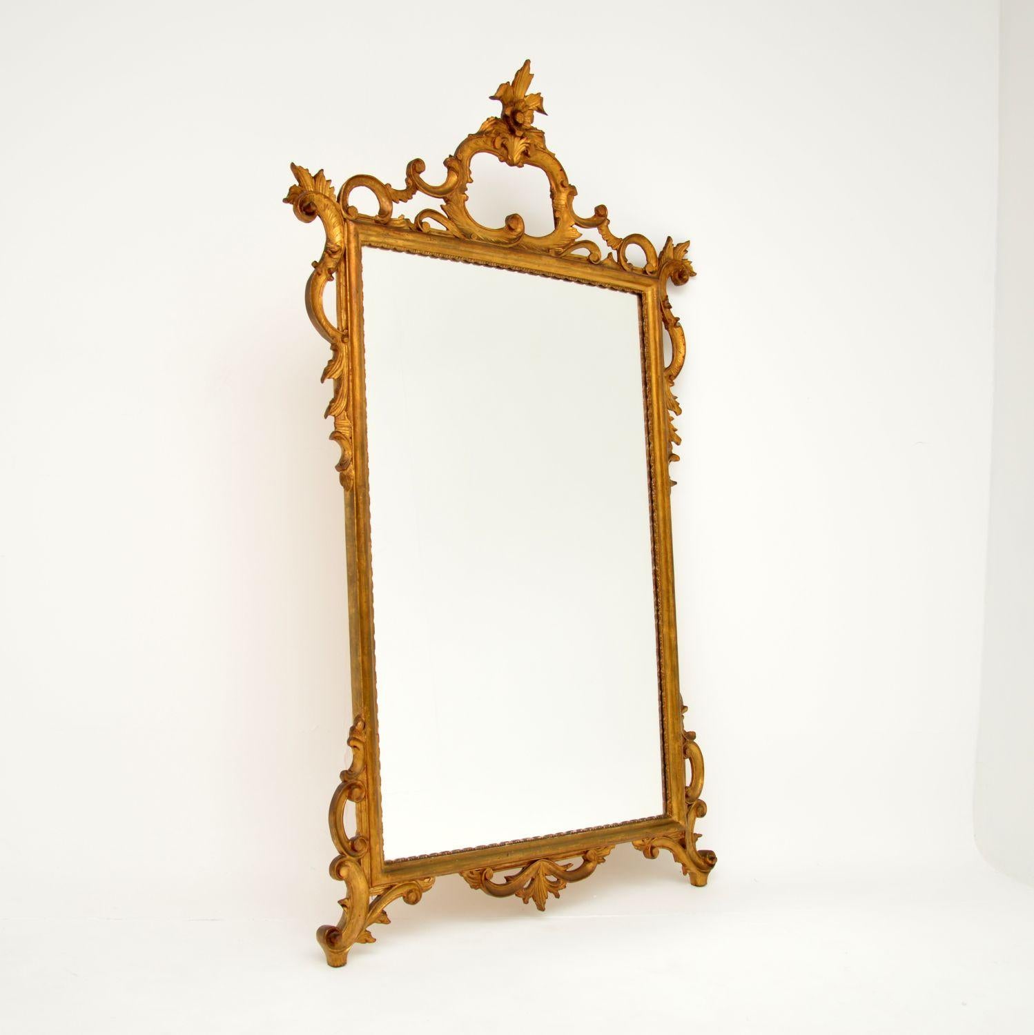 Rococo Antique Italian Gilt Wood Mirror