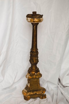 Bougeoir Alter italien ancien en bois doré