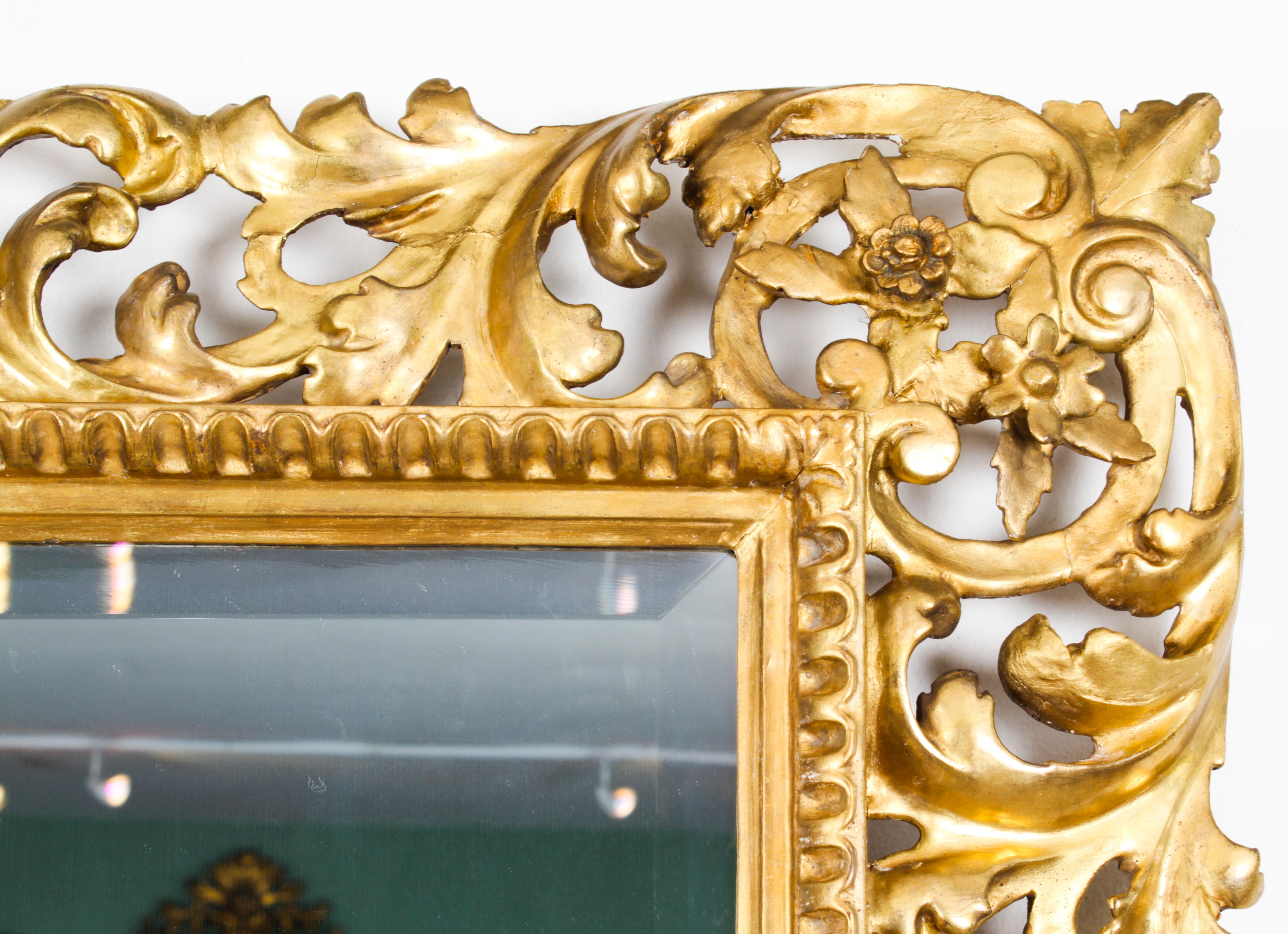 Antique Italian Giltwood Florentine Mirror 19th Century In Good Condition In London, GB