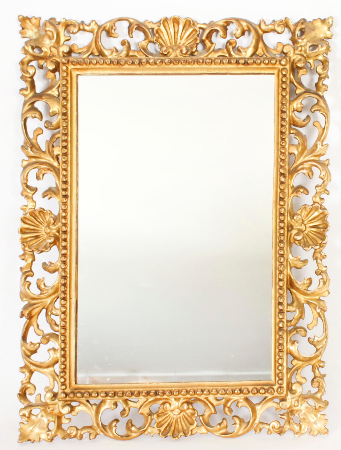 Antique Italian Giltwood Florentine Mirror 19th Century 40 x 30cm For Sale 8