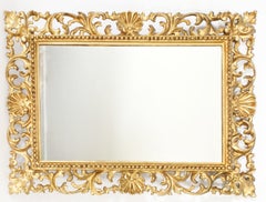 Antique Italian Giltwood Florentine Mirror 19th Century 40 x 30cm