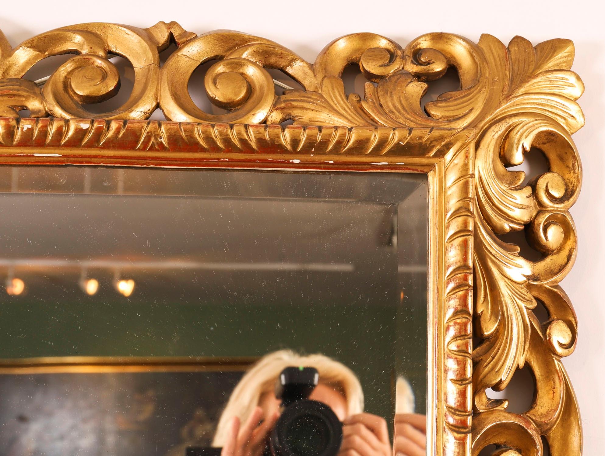 Antique Italian Giltwood Florentine Mirror 19th Century 69 x 59cm For Sale 1
