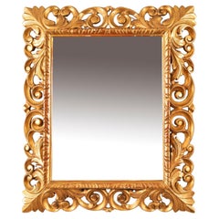 Antique Italian Giltwood Florentine Mirror 19th Century 69 x 59cm