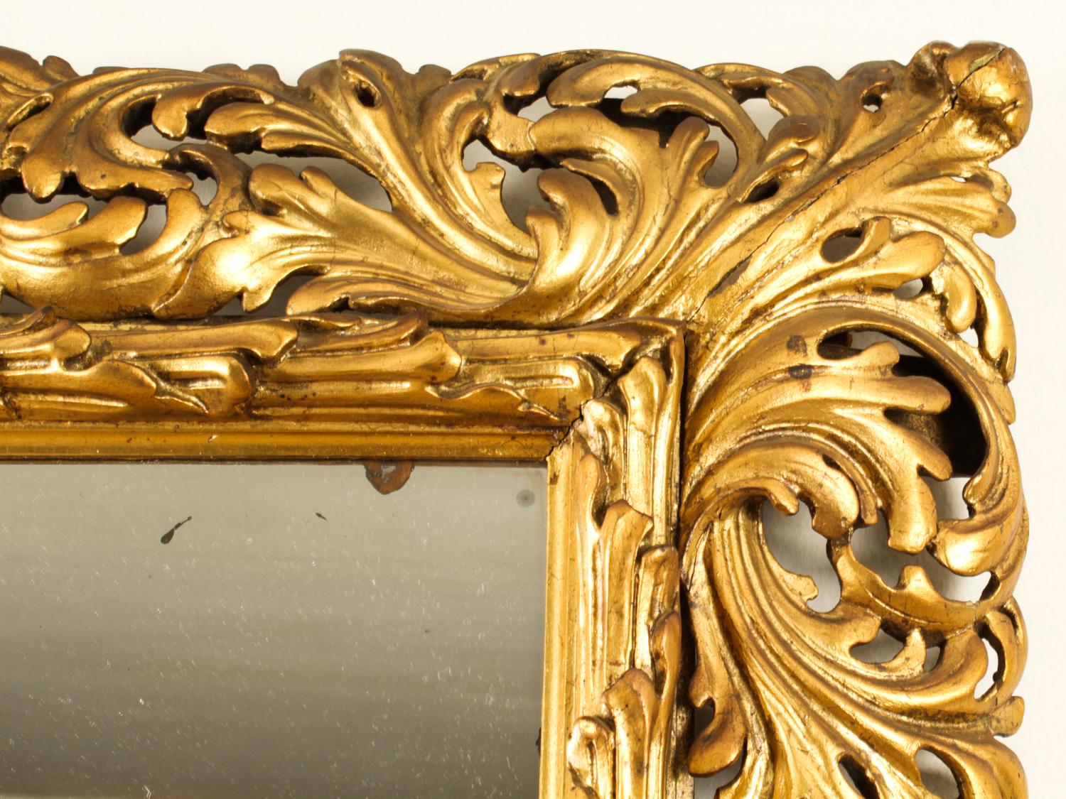 Antique Italian Giltwood Florentine Mirror 19th Century In Good Condition In London, GB