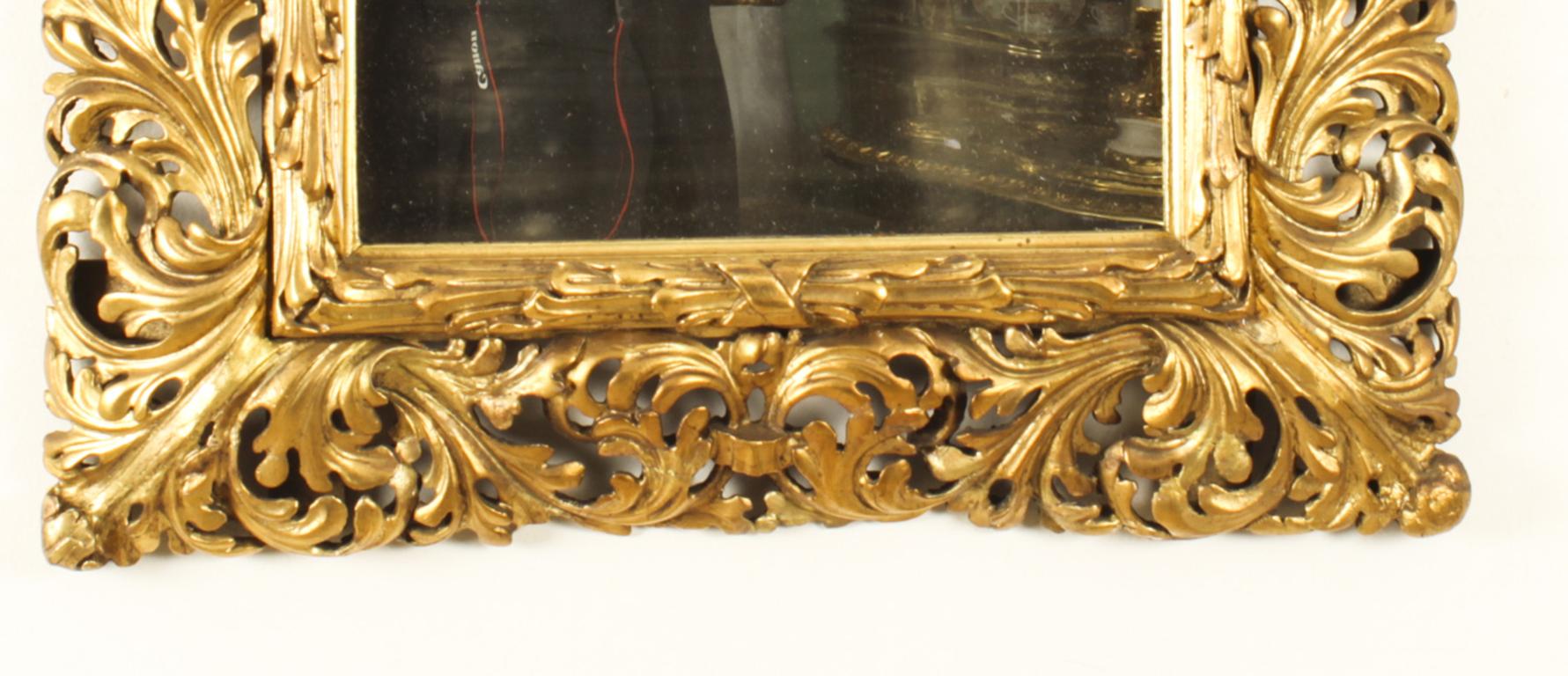 Antique Italian Giltwood Florentine Mirror 19th Century 2