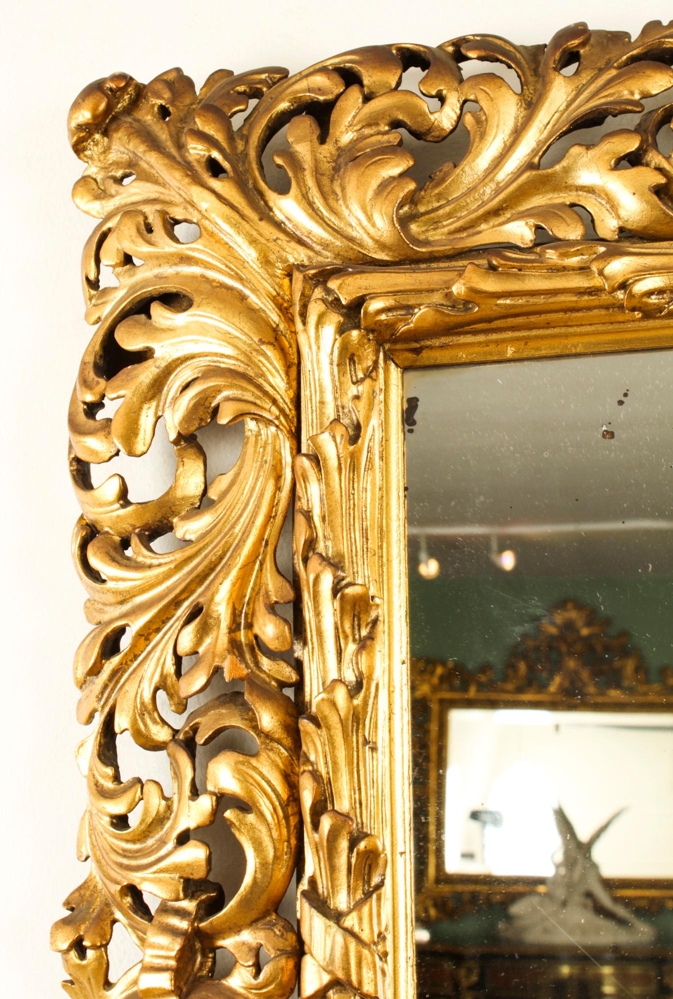 Antique Italian Giltwood Florentine Mirror 19th Century 4