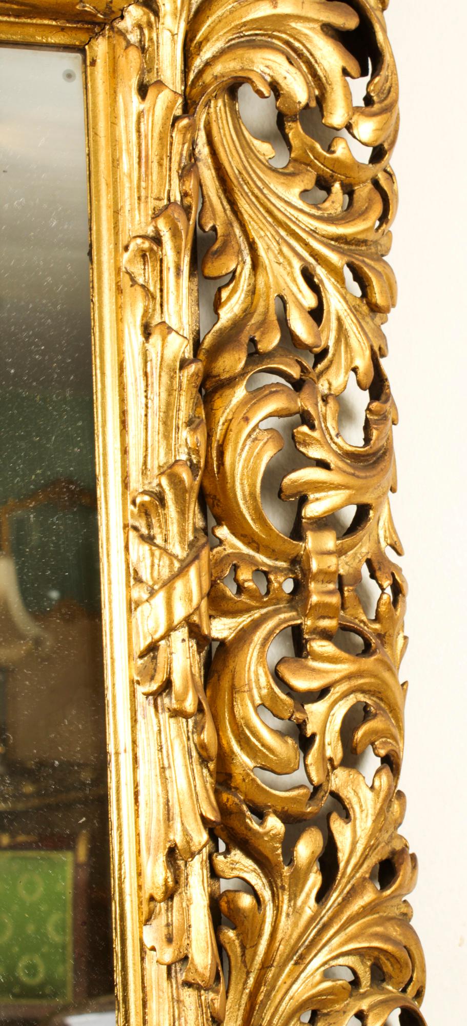 Antique Italian Giltwood Florentine Mirror 19th Century 5
