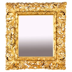 Antiker italienischer Giltwood Florentine Spiegel 19. Jahrhundert