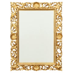 Antique Italian Giltwood Florentine Overmantle Mirror 19th Century 83 x 61cm