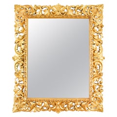 Antique Italian Giltwood Florentine Overmantle Mirror 19th Century