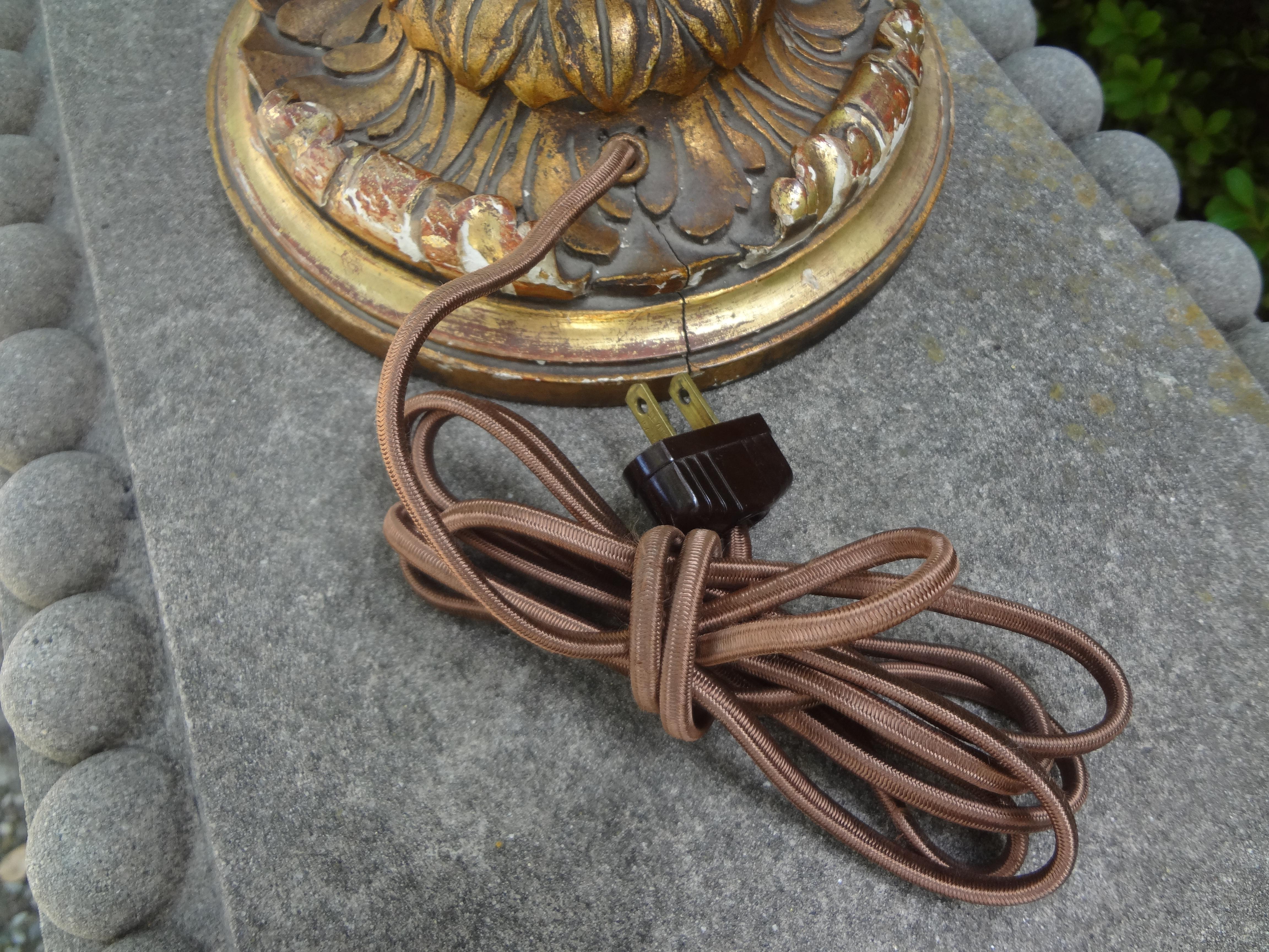 Antike italienische Giltwood-Lampe im Angebot 2