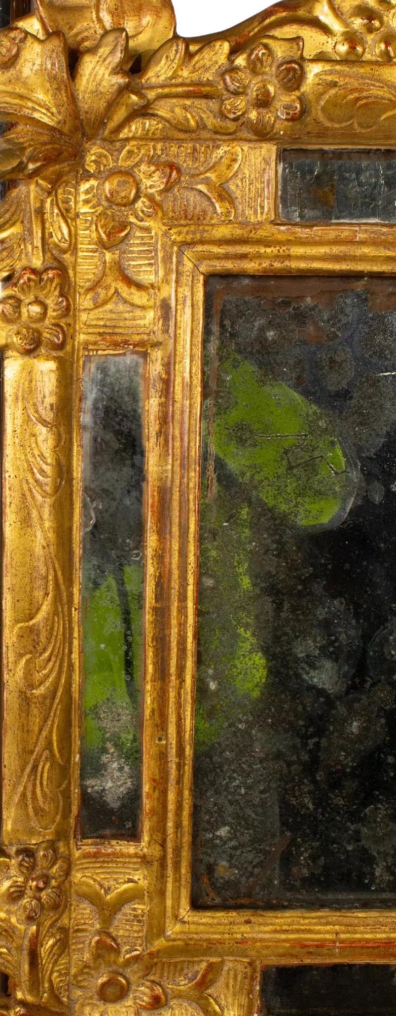 Antike italienische Giltwood & Quecksilber Glas Spiegel (Italienisch) im Angebot