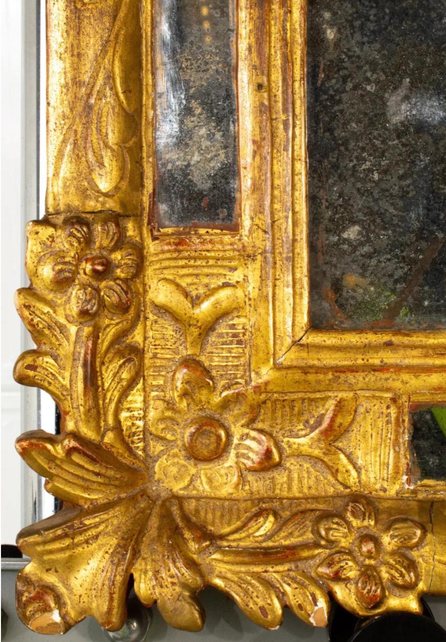 Antike italienische Giltwood & Quecksilber Glas Spiegel im Zustand „Gut“ im Angebot in LOS ANGELES, CA