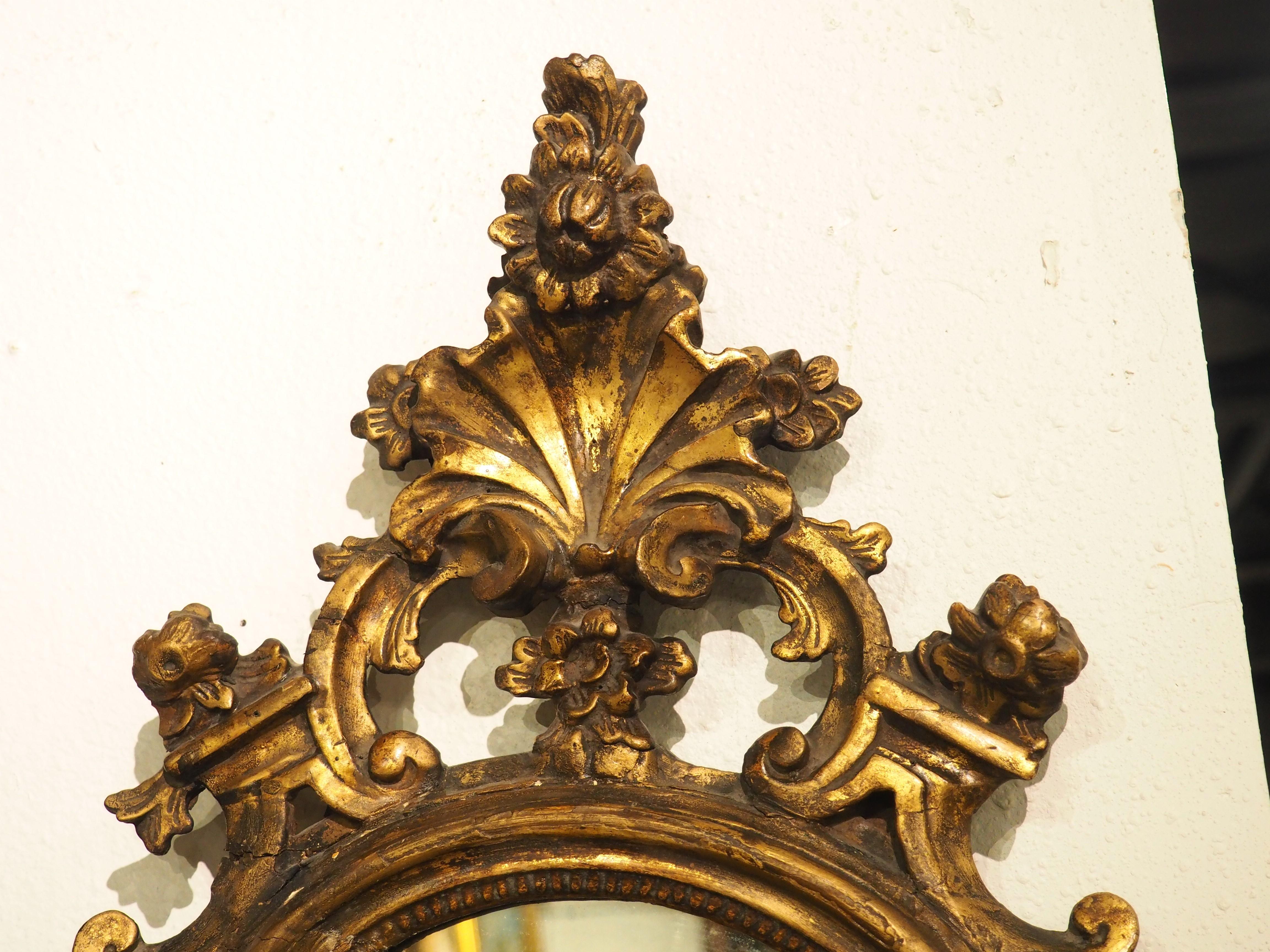 Verre Antique Mirror italien en bois doré, Venise, 19ème siècle en vente