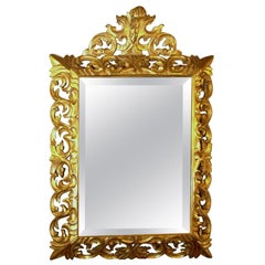 Antique Italian Giltwood Rococo Mirror