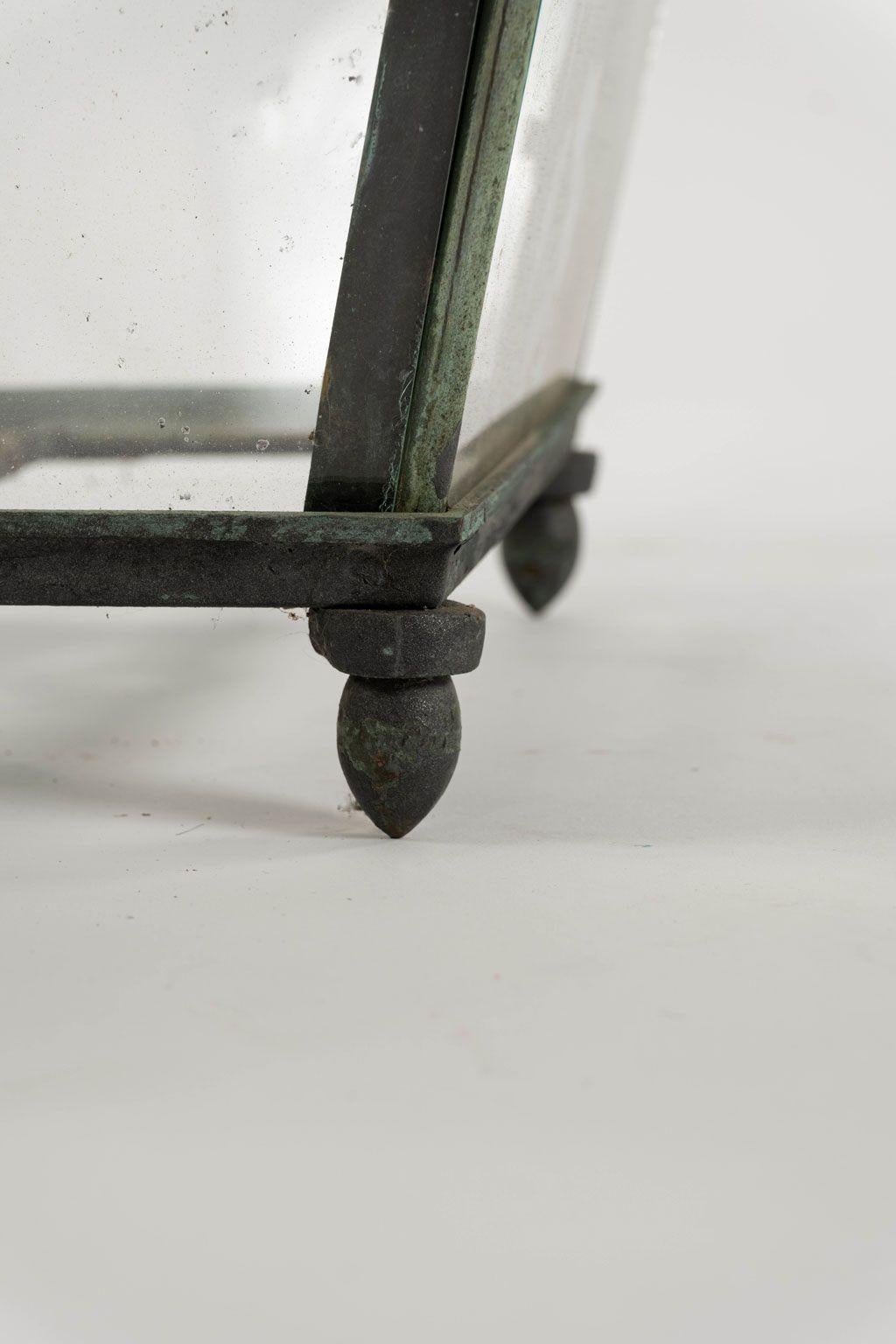 Antique Italian Glass Paneled Lantern For Sale 2