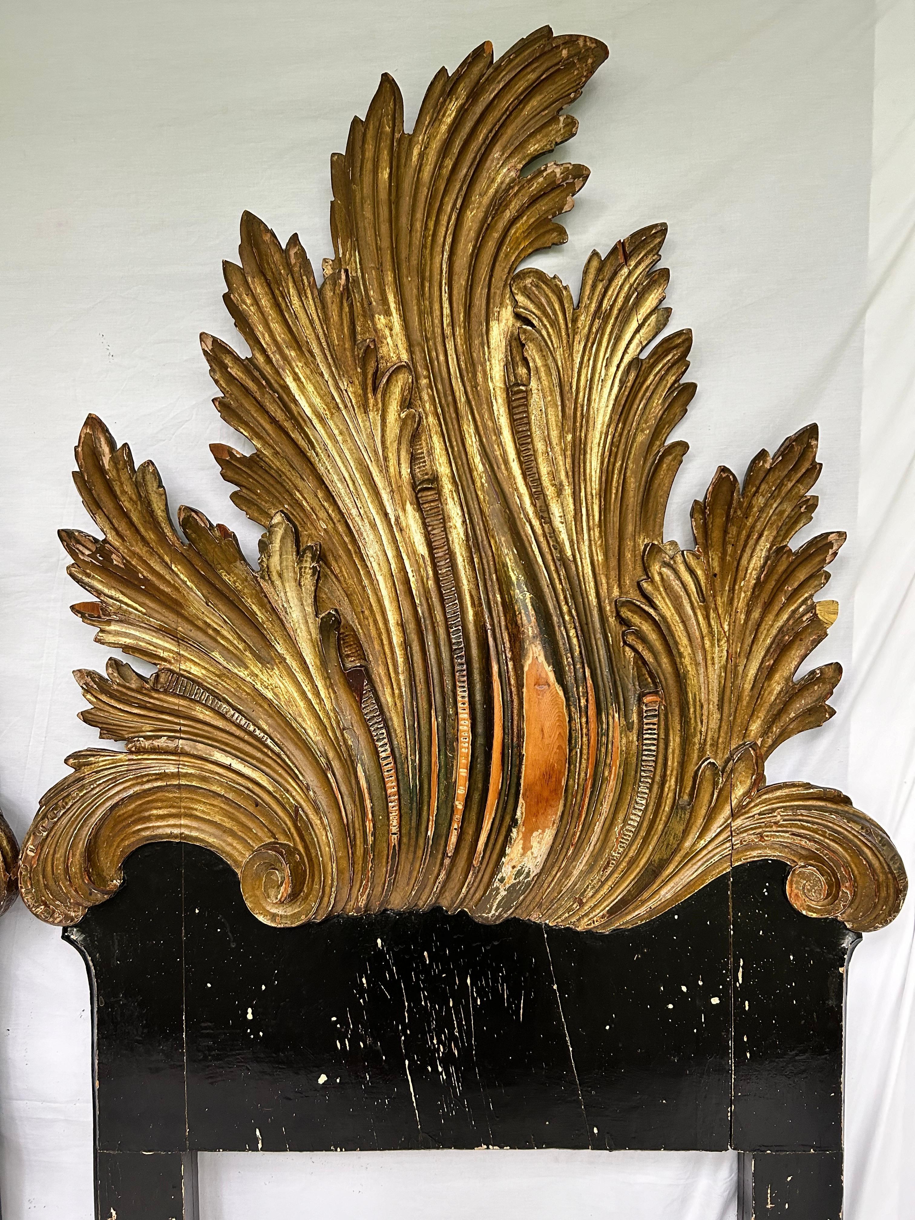 Antique Italian Gold Gilt Hand Carved Headboards Collection of Jackie Rogers NYC For Sale 4