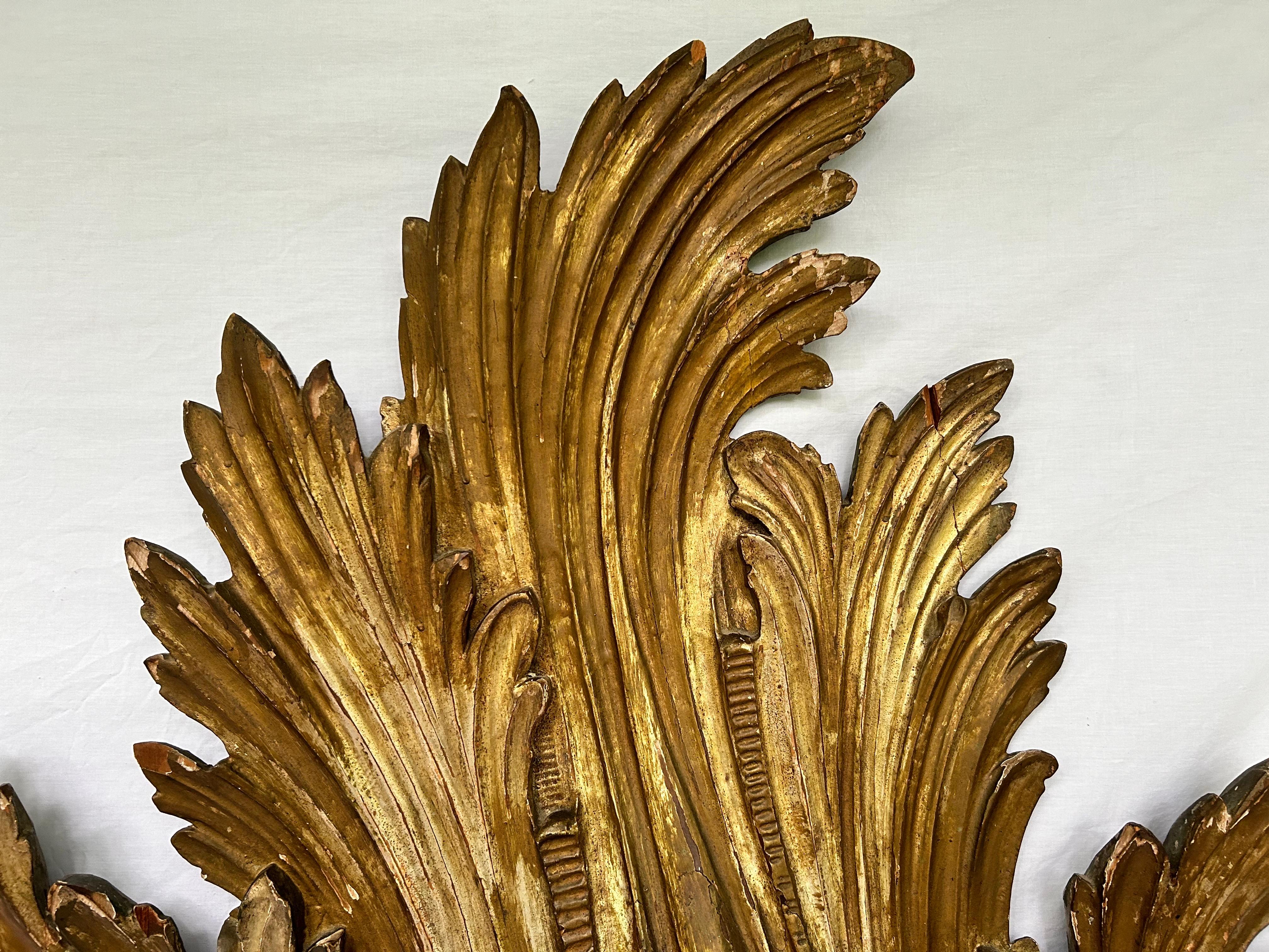 Antique Italian Gold Gilt Hand Carved Headboards Collection of Jackie Rogers NYC For Sale 5