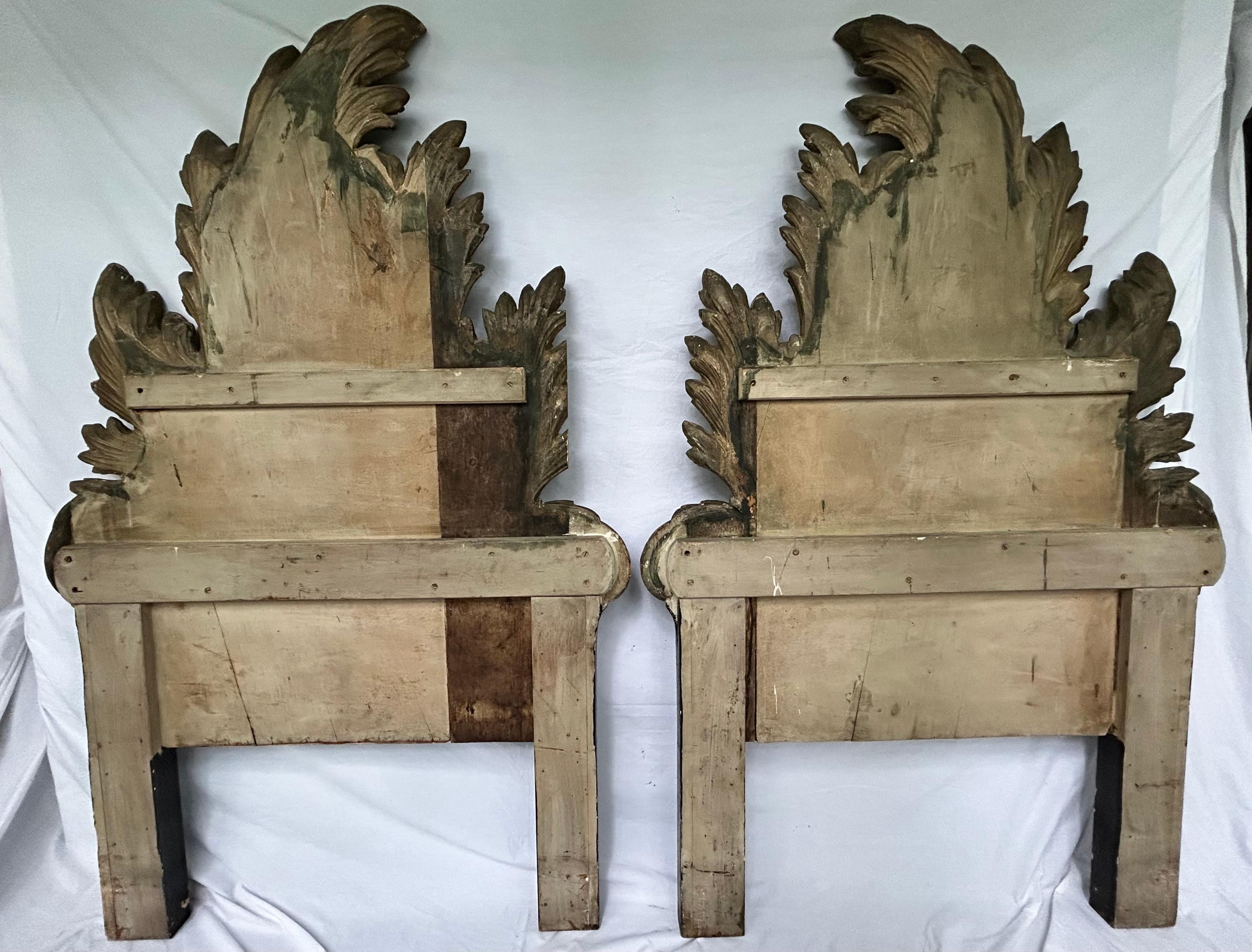 Antique Italian Gold Gilt Hand Carved Headboards Collection of Jackie Rogers NYC For Sale 11