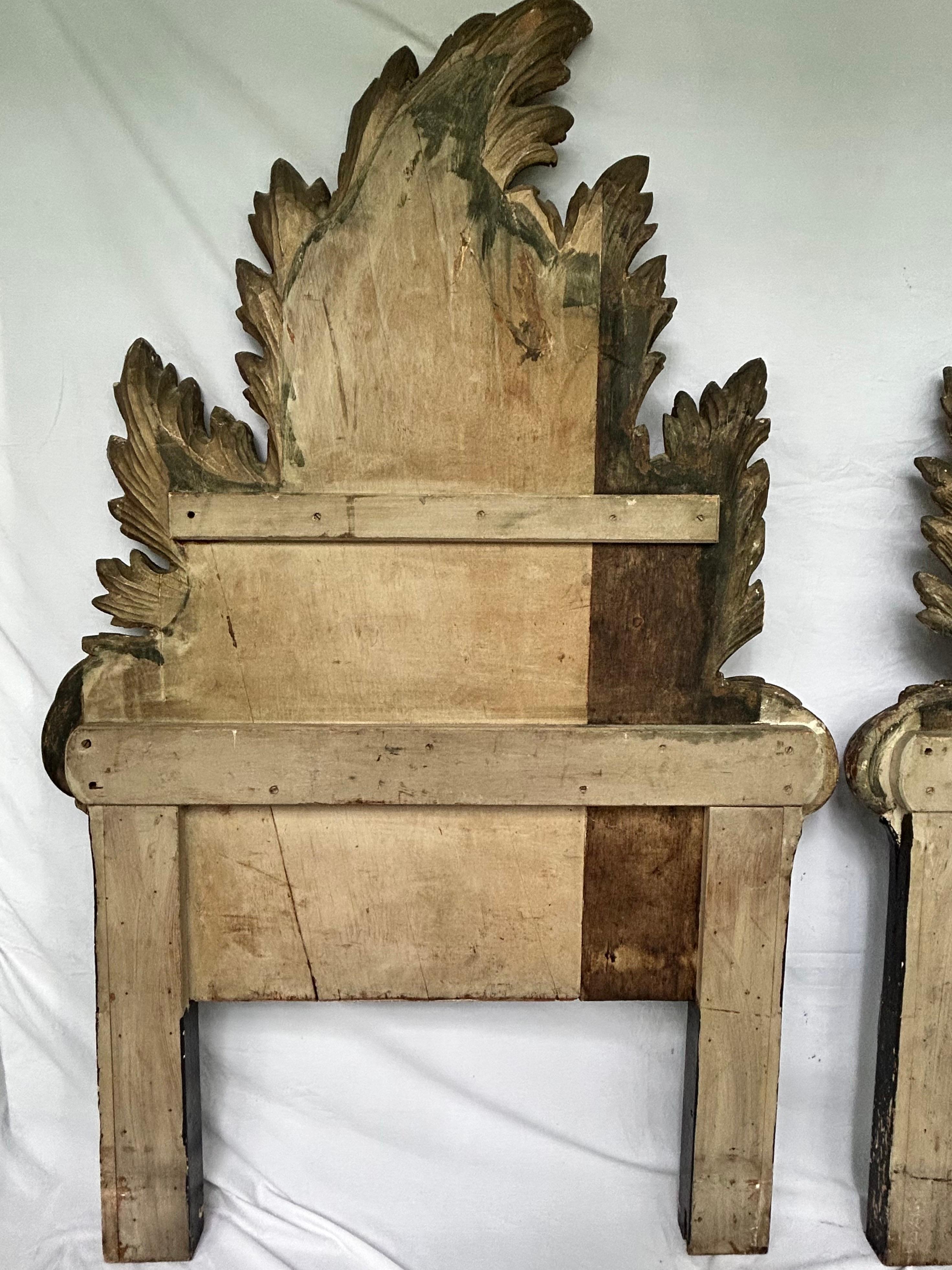Antique Italian Gold Gilt Hand Carved Headboards Collection of Jackie Rogers NYC For Sale 12