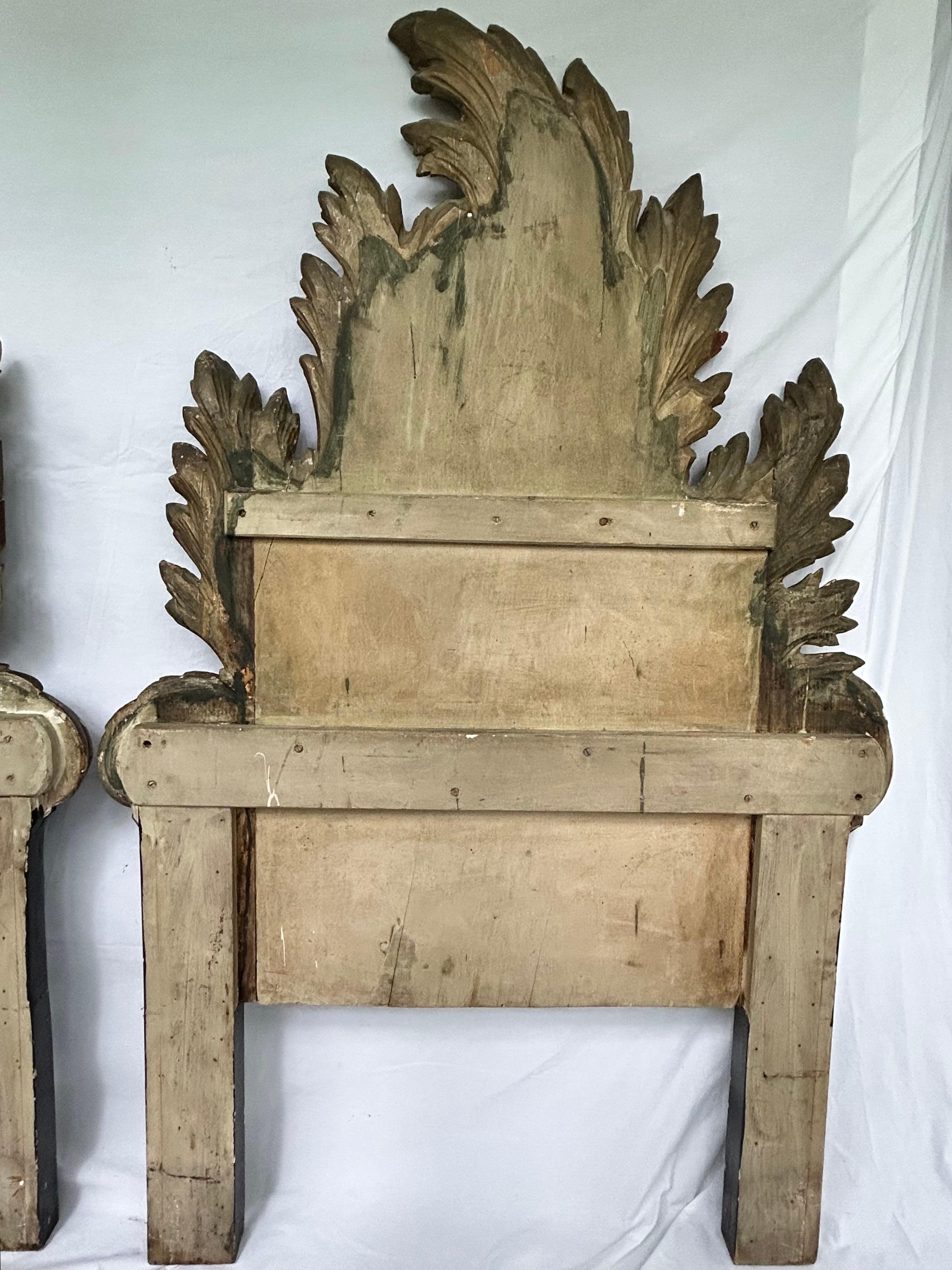 Antique Italian Gold Gilt Hand Carved Headboards Collection of Jackie Rogers NYC For Sale 13
