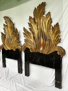 Antique Italian Gold Gilt Hand Carved Headboards Collection of Jackie Rogers NYC