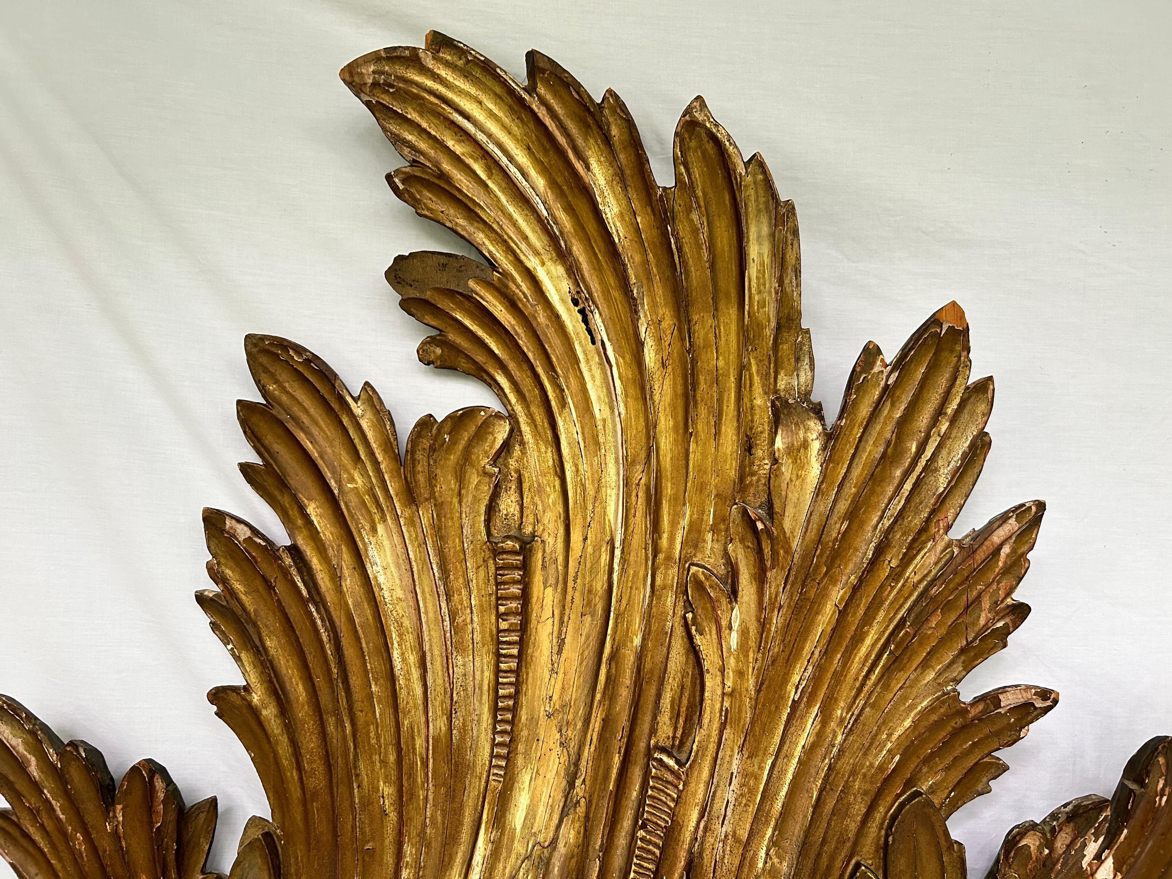 Antique Italian Gold Gilt Hand Carved Headboards Collection of Jackie Rogers NYC For Sale 1
