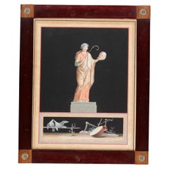 Antique Italian Gouache Allegorical Painting - Michelangelo Maestri