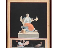 Antico quadro allegorico a guazzo italiano - Michelangelo Maestri Tympanum