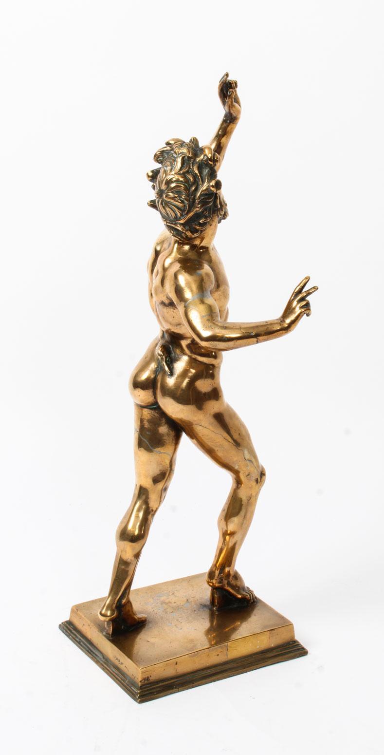 Antique Italian Grand Tour Bronze Figure of Dancing Faun of Pompeii 19th Century 6