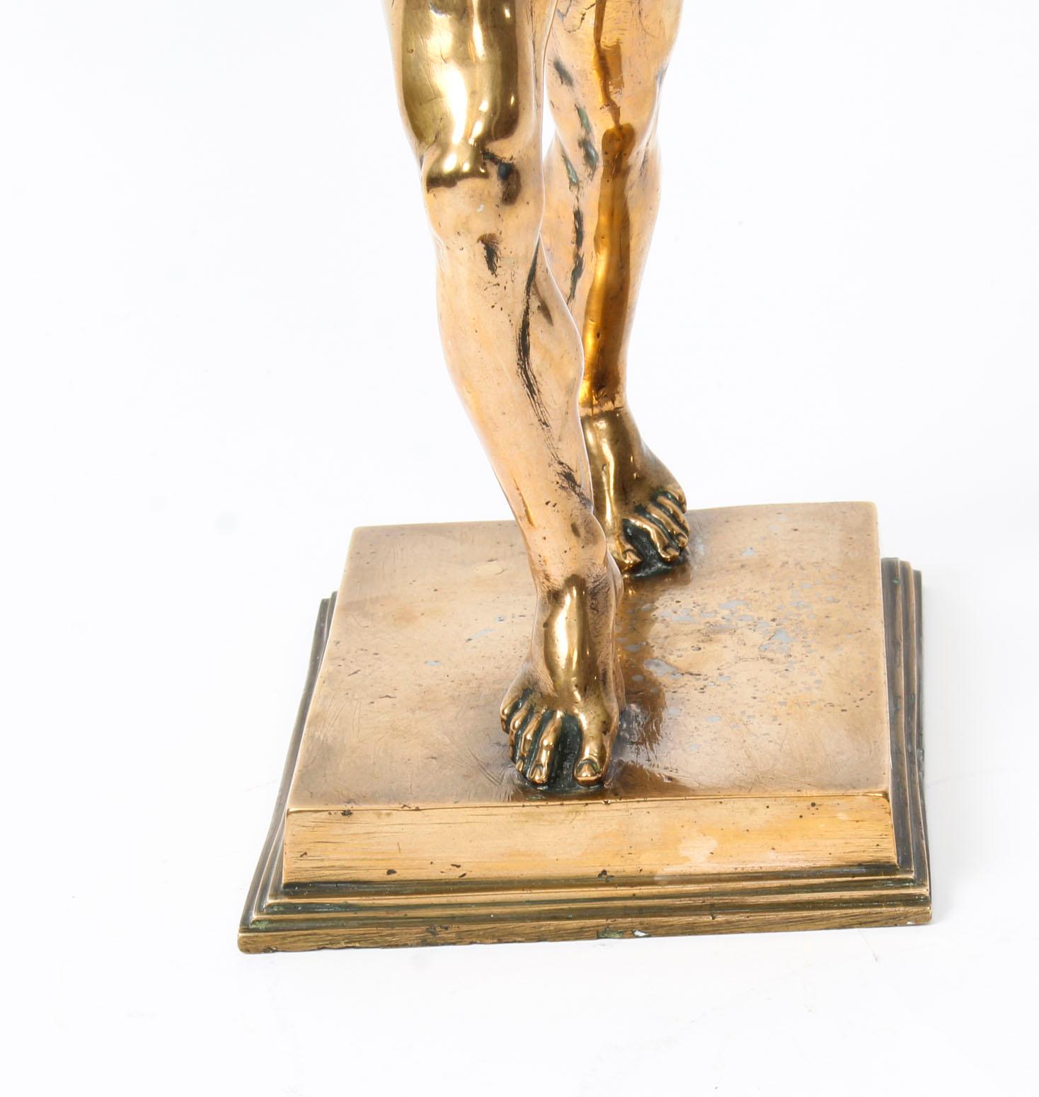 Mid-19th Century Antique Italian Grand Tour Bronze Figure of Dancing Faun of Pompeii 19th Century