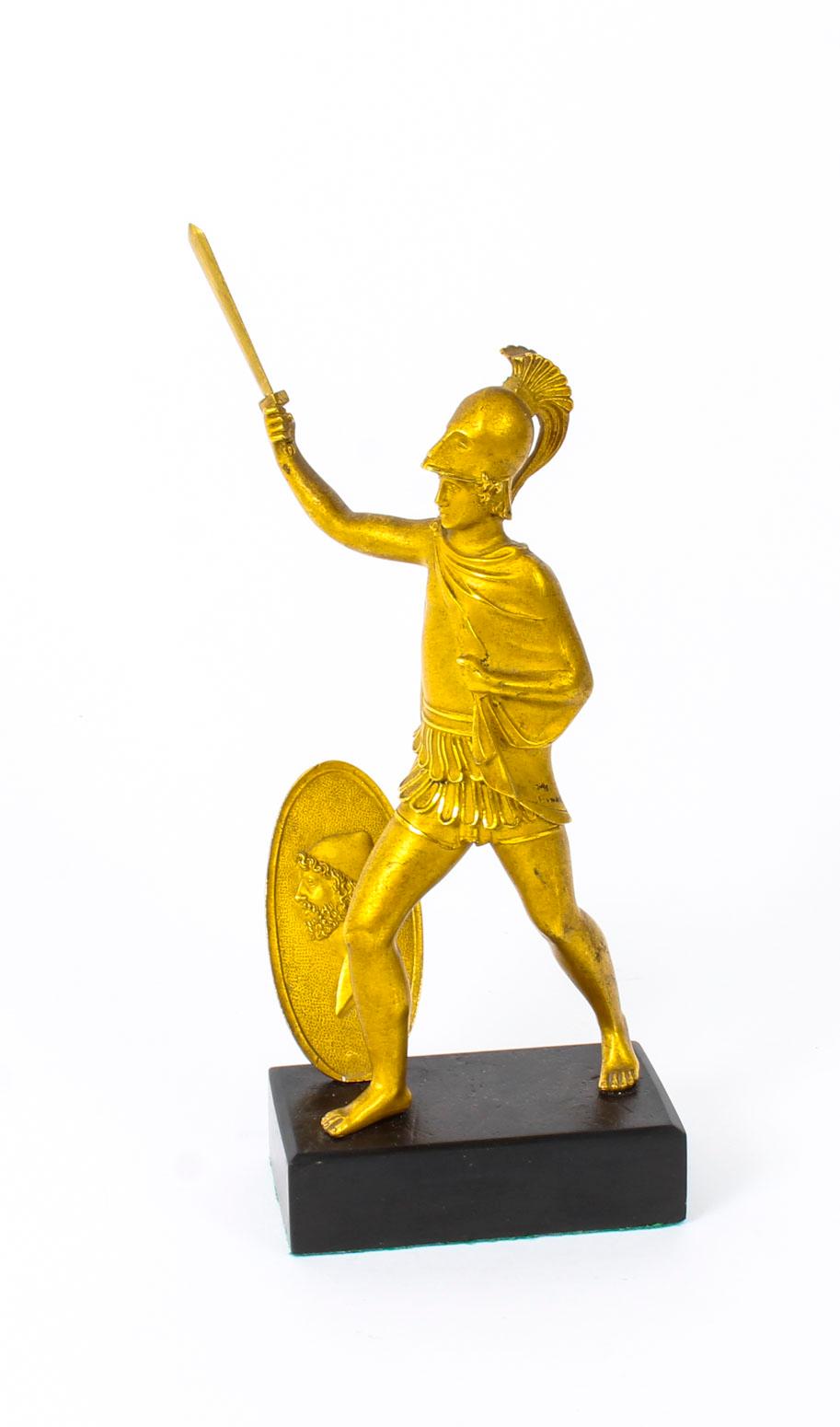 Antique Italian Grand Tour Bronze Figure of Roman Soldier, 19th Century 7